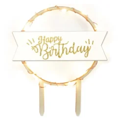 LED kaketopp Happy Birthday tre