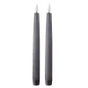 LED kronelys 2,2x22 cm 2 stk dark gray