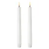 LED kronelys 20,5x2,3 cm 2 stk hvit
