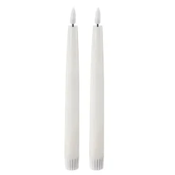 LED kronelys 2,2x22 cm 2 stk ivory