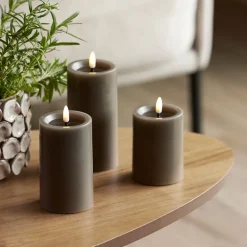 LED kubbelys 7,5x15 cm taupe
