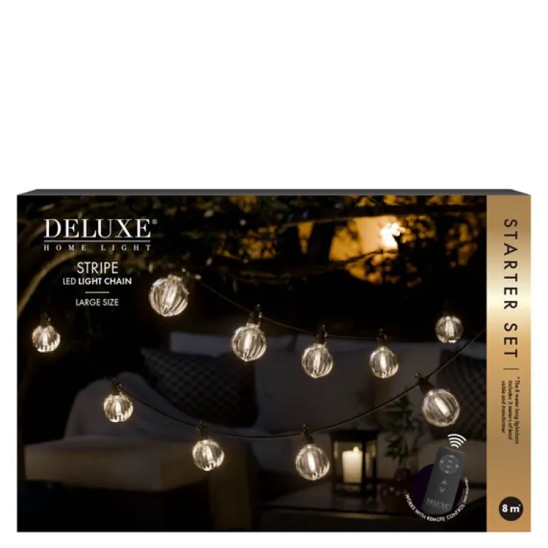 LED lyslenke startsett stor 8 m stripe