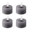 LED telys 4,5x2,5 cm 4 stk dark gray
