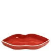 Les Objets Mouleversants serveringsfat Lips S 16x6x2 cm rød