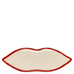 Les Objets Mouleversants serveringsfat Lips L 25,5x12,5x1,5 cm rød