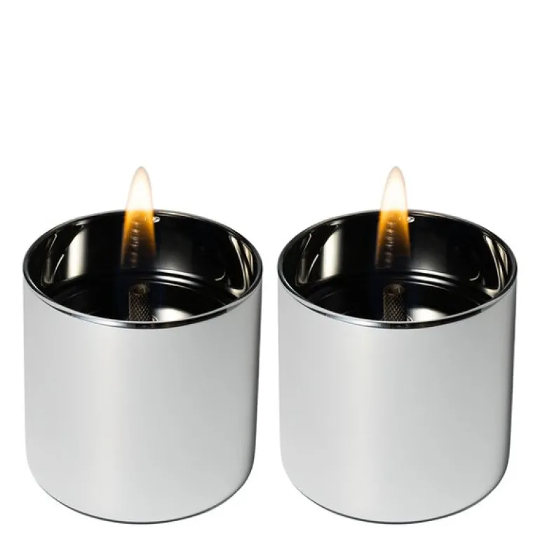 Lilly lyslykt 8, 2 stk m/ fuel 0,5L og 0,15L sølv