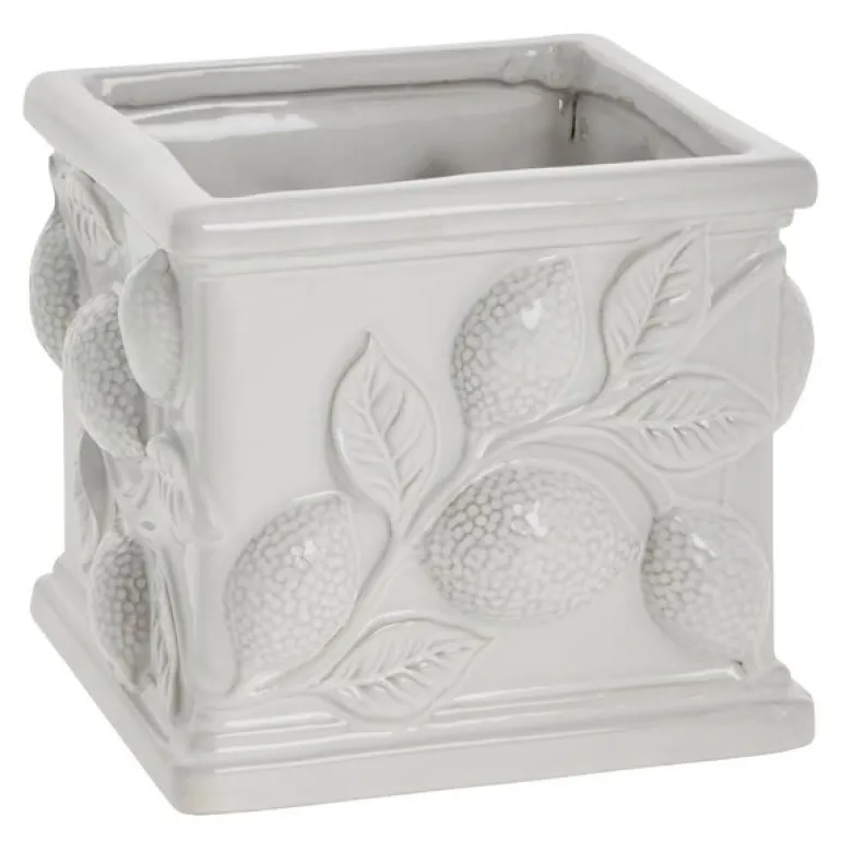 Limone blomsterpotte 13 cm hvit