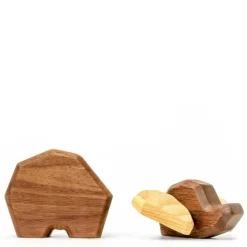 Liten elefant trefigur 8 cm valnøtt/ask