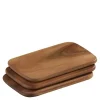 Lite serveringsbrett 3 stk 22x15 cm akasie
