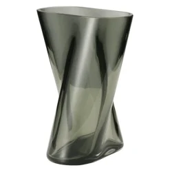 Lituus vase liten 18 cm røkfarget glass