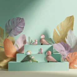 Liv & Lykke fuglepar 11 cm lys rosa