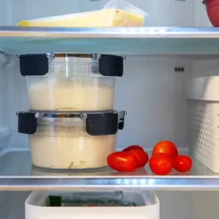LocknLock oppbevaringsboks 2 stk 0,7L klar/svart