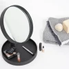 Look sminkespeil med fot 25 cm mørk eik