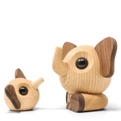 Louis elefant trefigur 5 cm valnøtt/ask