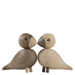 Lovebirds røkt eik/eik 9 cm 2 stk