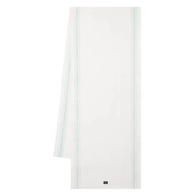 Løper bomull 50x150 cm grønn/hvit stripete
