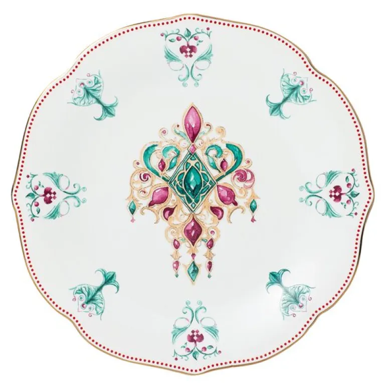 Lucia asjett 17 cm hvit/rød/grønn