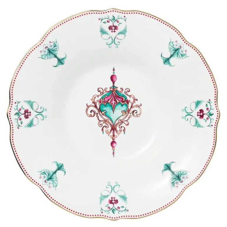 Lucia dyp tallerken 22 cm hvit/rød/grønn