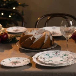 Lucia tallerken 28 cm hvit/rød/grønn