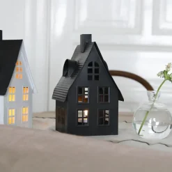 Luton lyshus 1 lys 23 cm svart