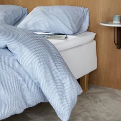 Lykke krepp sengesett 140x220 cm denimblå