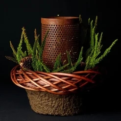 Lykt rund 2 stk 30/25 cm rust