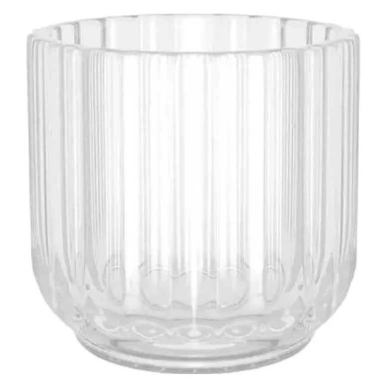 Lyngby lysestake 6,5 cm klart glass