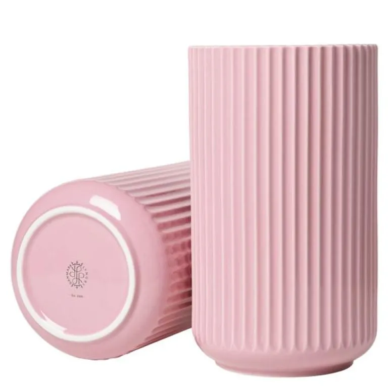Lyngby vase 25 cm rosa porselen