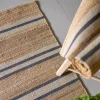 Lyon jute gulvløper 70x230 cm natur blå