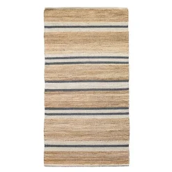 Lyon jute gulvløper 70x230 cm natur blå