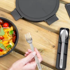 Make & Take bestikksett med etui 3 deler stål/mørk grå