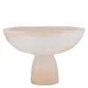 Mamor serveringsskål på fot 21x14 cm beige