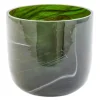 Marbled vase i marmorert glass S 15,5 cm mørkegrønn