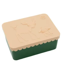 Matboks i plast ett rom 6x11x14 cm Rådyr fersken/mørk grønn