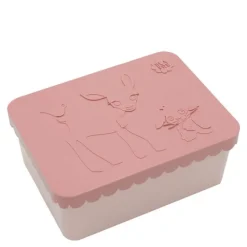 Matboks i plast ett rom 6x11x14 cm Rådyr rosa/rosa