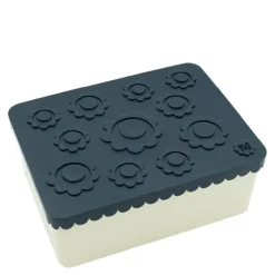 Matboks i plast treroms 7x14x19 cm Blomst marineblå/beige