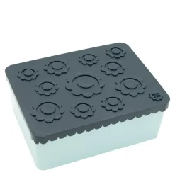 Matboks i plast treroms 7x14x19 cm Blomst marineblå/lys blå