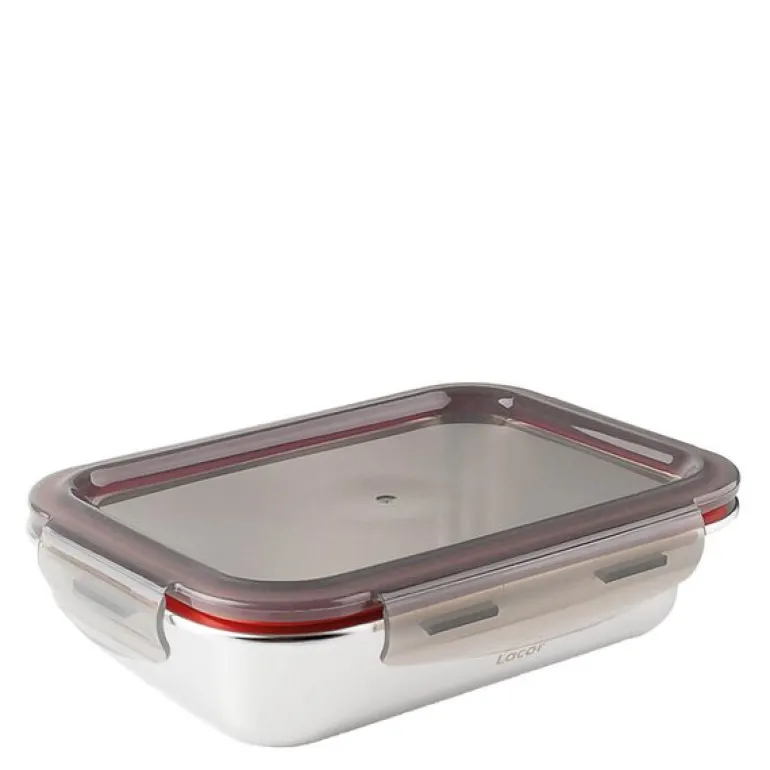 Matboks i stål med tett lokk 0,82L 20,3x15,3x5 cm