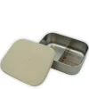 Matboks stål 3 rom 17x13x5 cm beige