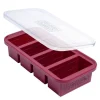 Matoppbevaring m/lokk silikon 1-cup 4x250 ml cranberry