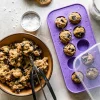 Matoppbevaring og lokk i silikon cookie tray 10x25 ml 2 stk lilla