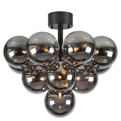 Merlot plafond taklampe 13 lys matt svart/smoke
