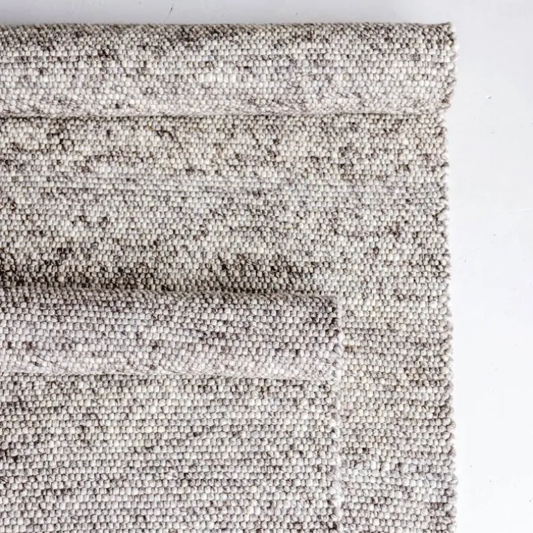 Milo ull gulvløper 70x140 cm melert gråbrun