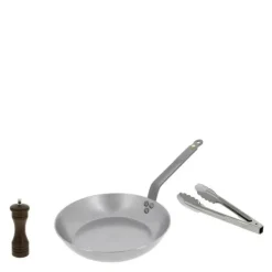 Mineral B stekepanne 26 cm m/tang og pepperkvern stål
