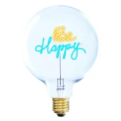 MITB lyspære LED 17 cm Be Happy ravfarget/blå