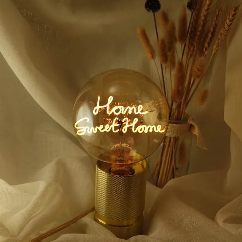 MITB lyspære LED 17 cm Home Sweet Home ravfarget
