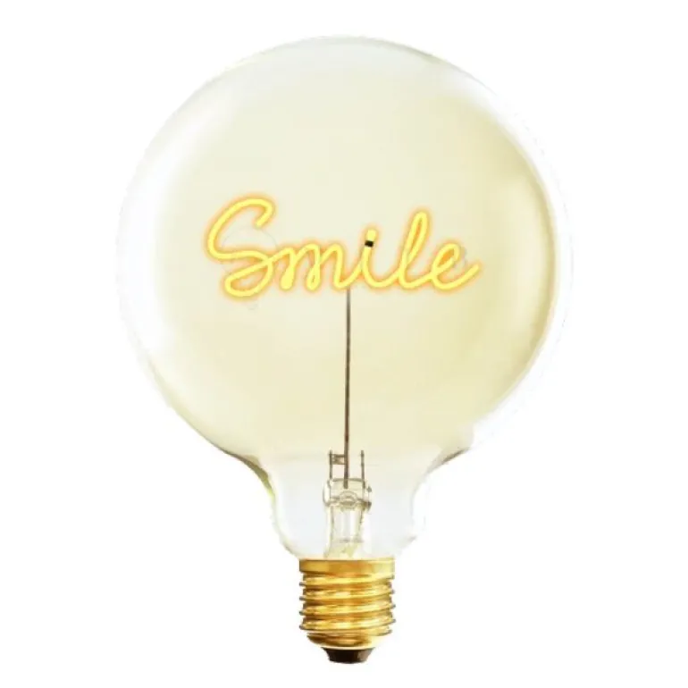 MITB lyspære LED 17 cm Smile ravfarget