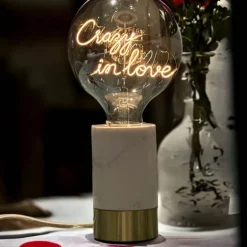 MITB Romance sokkel bordlampe 12 cm hvit marmor