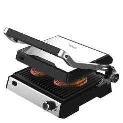 Møn Proff bord/paninigrill 2000W rustfritt stål/svart