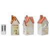 Molton lyshus 3 stk hvit/brun